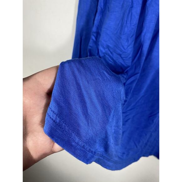 Offline by Aerie Knit Top Tunic Size L Blue Stretch Knit Coastal Athleisure Yoga - Picture 5 of 10